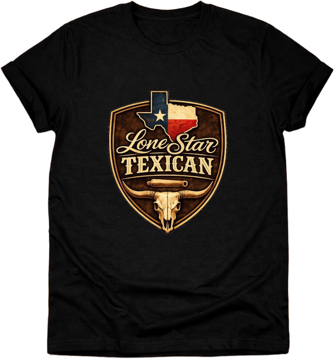 Texican Longhorn Badge Tee